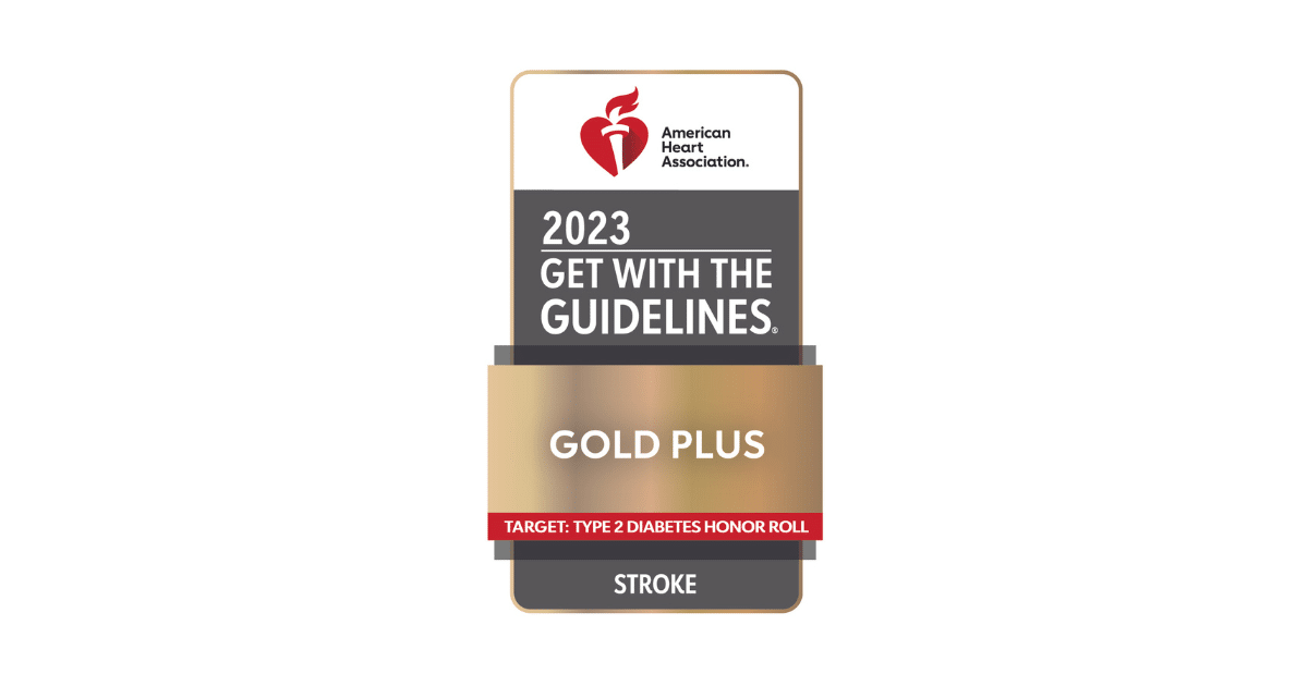 gold award logo for Hackensack Meridian Pascack Valley Medical Center being Nationally Recognized for Commitment to Providing High-Quality Stroke Care